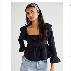 Black babydoll blouse